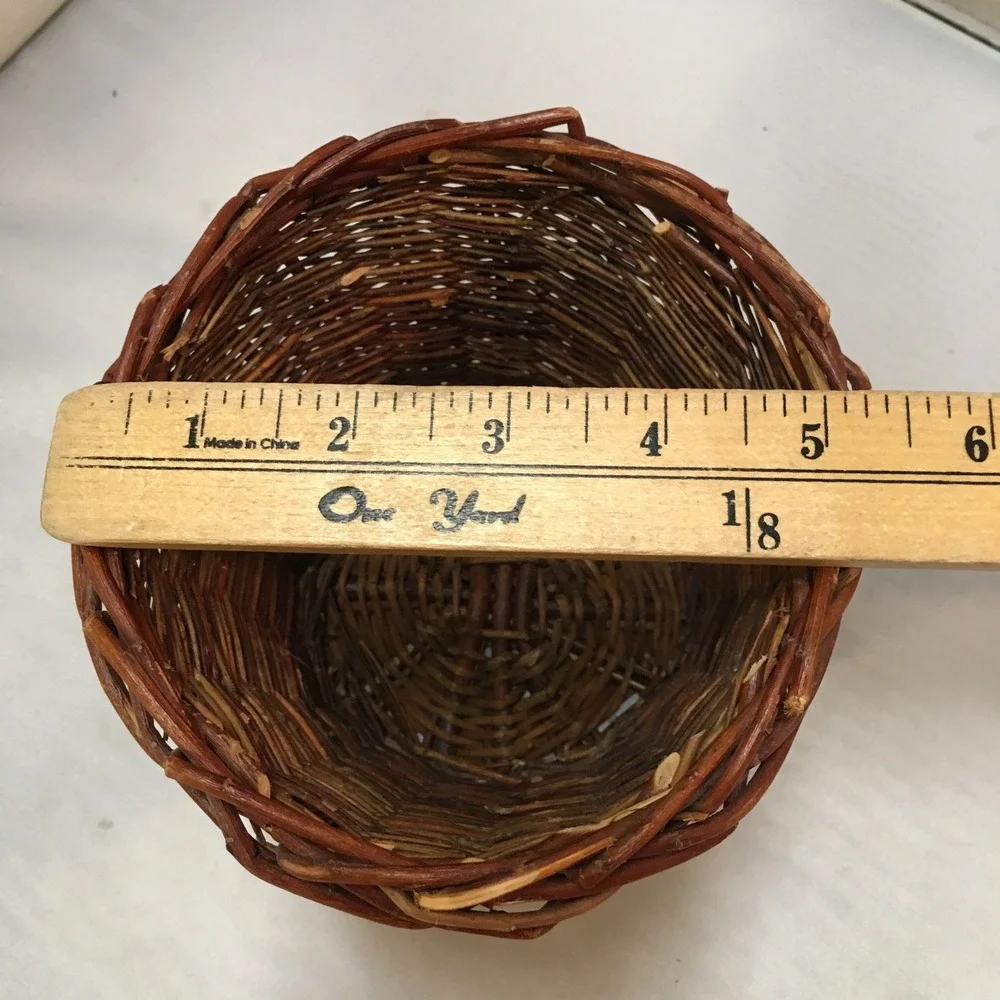 Woven Wicker Basket Home Decor Small Brown‎ Rustic Grapevine Style Bohemian